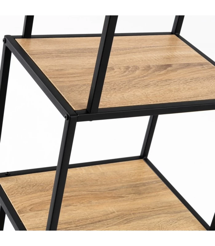 Étagère Métal Noir Et Bois 5 Plateaux - Hauteur 185cm 4 Étagère Métal Noir Et Bois 5 Plateaux - Hauteur 185cm – Image 2