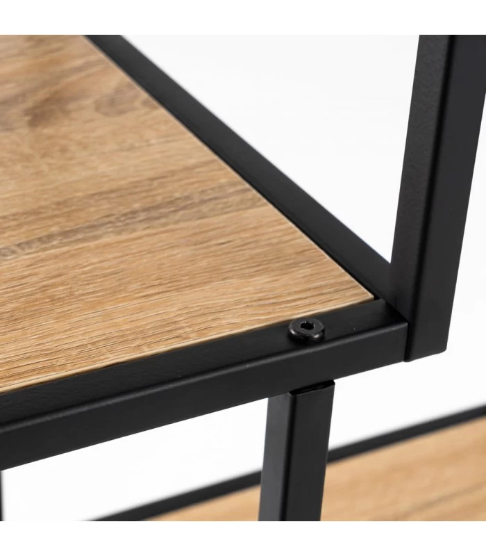 Étagère Métal Noir Et Bois 5 Plateaux - Hauteur 185cm 5 Étagère Métal Noir Et Bois 5 Plateaux - Hauteur 185cm – Image 3