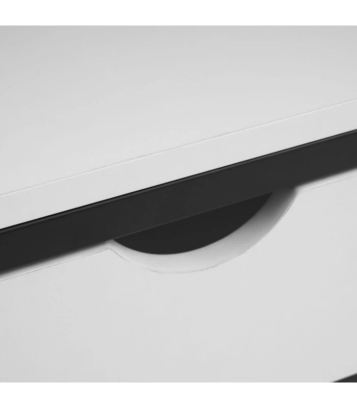 Étagère Métal Noir Et Bois Blanc 1 Tiroir - Hauteur 180cm 5 Étagère Métal Noir Et Bois Blanc 1 Tiroir - Hauteur 180cm – Image 3