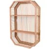 Étagère Murale 2 Niveaux Bois Octogonale -Produits Menagers Boutique etagere murale 2 niveaux bois octogonale