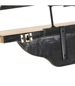 Étagère Murale Bois Et Métal Voiles 71x12x45cm -Produits Menagers Boutique etagere murale bois et metal voiles 71x12x45cm 2