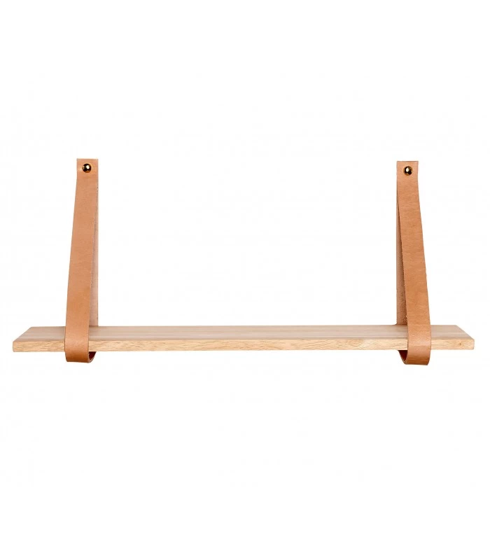 Étagère Murale En Bois Et Fixations Lanières Cuir 3 Étagère Murale En Bois Et Fixations Lanières Cuir