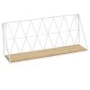 Étagère Murale En Métal Blanc Et Bois Tablette 48x12x20cm -Produits Menagers Boutique etagere murale en metal blanc et bois tablette 48x12x20cm