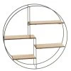 Étagère Murale Ronde En Métal Noir Et Bois 4 Tablettes 50x50x10cm -Produits Menagers Boutique etagere murale ronde en metal noir et bois 4 tablettes 50x50x10cm