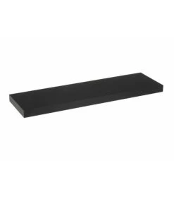 Étagère Murale Tablette En Bois MDF Noir - 80cm