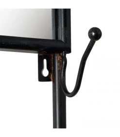 Étagère Organiseur Mural Métal Noir Avec Miroir Et 11 Crochets -Produits Menagers Boutique etagere organiseur mural metal noir avec miroir et 11 crochets 2