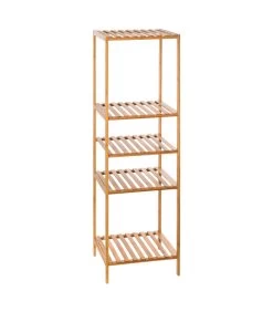Étagère Salle De Bain 5 Plateaux En Bambou - 35x32x111.5cm -Produits Menagers Boutique etagere salle de bain 5 plateaux en bambou 35x32x1115cm 3
