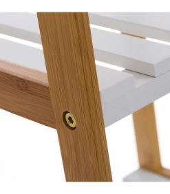 Étagère Salle De Bain Bambou Blanc 4 étages - 34x33x110cm -Produits Menagers Boutique etagere salle de bain bambou blanc 4 etages 34x33x110cm 2