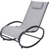 Fauteuil à Bascule De Jardin Rocking Chair En Métal Gris - 62.5x114x92.5cm -Produits Menagers Boutique fauteuil a bascule de jardin rocking chair en metal gris 625x114x925cm