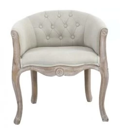 Fauteuil Capitonné Classique Beige