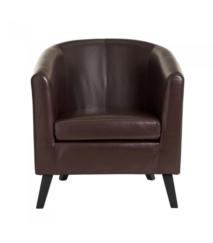 Fauteuil Club Similicuir Marron 4 Fauteuil Club Similicuir Marron – Image 2