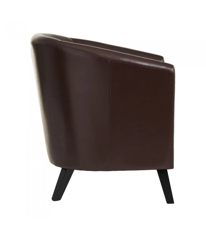 Fauteuil Club Similicuir Marron 5 Fauteuil Club Similicuir Marron – Image 3