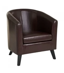 Fauteuil Club Similicuir Marron
