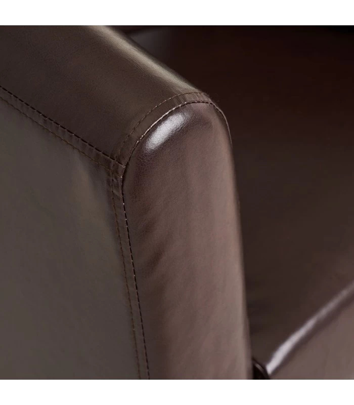 Fauteuil Club Similicuir Marron 8 Fauteuil Club Similicuir Marron – Image 6