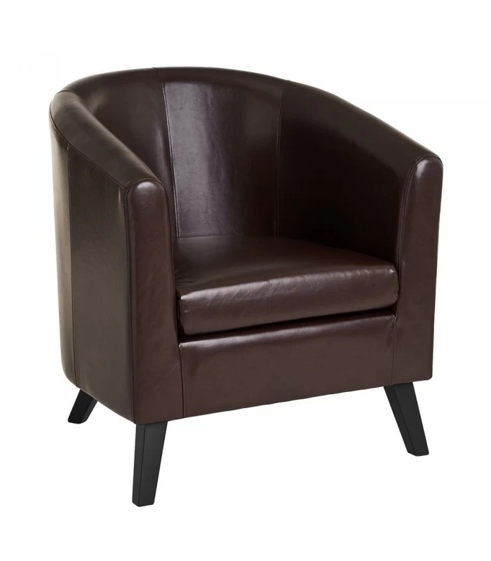Fauteuil Club Similicuir Marron 3 Fauteuil Club Similicuir Marron