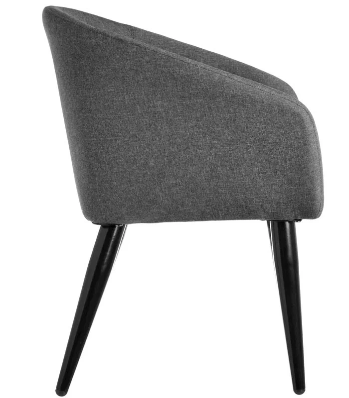 Fauteuil Gris Foncé Et Pieds Métal Noir - 60x58x77cm 4 Fauteuil Gris Foncé Et Pieds Métal Noir - 60x58x77cm – Image 2