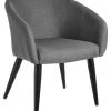 Fauteuil Gris Foncé Et Pieds Métal Noir - 60x58x77cm -Produits Menagers Boutique fauteuil compact et enveloppant gris fonce tissu chenille