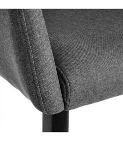 Fauteuil Gris Foncé Et Pieds Métal Noir - 60x58x77cm 9 Fauteuil Gris Foncé Et Pieds Métal Noir - 60x58x77cm -Produits Menagers Boutique fauteuil compact et enveloppant gris fonce tissu chenille 2