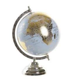 Globe Terrestre Chrome Et Doré