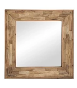 Grand Miroir Carré En Bois Recyclé Rustique