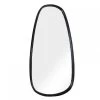 Grand Miroir Mural Noir Forme Ovoïde - Hauteur 70cm -Produits Menagers Boutique grand miroir mural bois noir forme ovoide hauteur 70cm