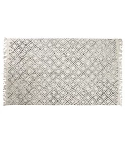 Grand Tapis Noir Et Blanc Triangles - 160x230cm