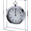 Horloge à Poser Suspendue En Métal Argenté Chiffres Romains -Produits Menagers Boutique horloge a poser suspendue en metal argente chiffres romains