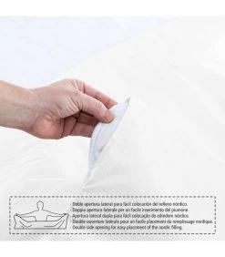 Housse De Couette Lit Double Blanc - 220x240cm -Produits Menagers Boutique housse de couette lit double blanc 220x240cm 2