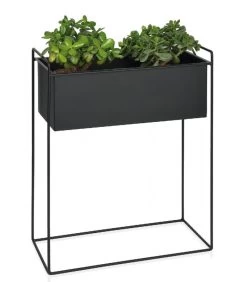 Jardinière Sur Pied En Métal Noir