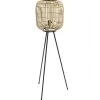 Lampadaire Bambou Trépied Métal Noir - Hauteur 116cm -Produits Menagers Boutique lampadaire bambou trepied metal noir hauteur 116cm