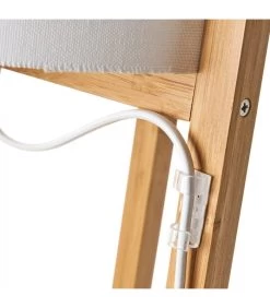 Lampadaire étagère En Bambou Et Abat-jour Blanc - H150cm -Produits Menagers Boutique lampadaire etagere en bambou et abat jour blanc h150cm 2