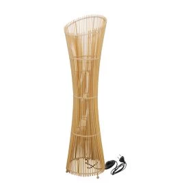 Lampadaire Rond En Bambou 25x25x100cm