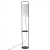 Lampadaire Table En Métal Noir Et Abat-jour Blanc - H150cm -Produits Menagers Boutique lampadaire table en metal noir et abat jour blanc h150cm