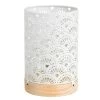 Lampe à Poser à Piles En Métal Blanc Ajouré 13x13x20cm -Produits Menagers Boutique lampe a poser a piles en metal blanc ajoure 13x13x20cm