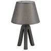 Lampe à Poser Base Céramique Effet Bois Abat-jour Conique Gris -Produits Menagers Boutique lampe a poser base ceramique effet bois abat jour conique gris