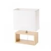 Lampe à Poser Rectangulaire Bois Et Abat-jour Blanc - Hauteur 31.20cm