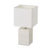 Lampe à Poser Base En Bois Blanchi Et Abat-jour Blanc - Hauteur 33cm -Produits Menagers Boutique lampe a poser base en bois fonce et abat jour beige hauteur 33cm