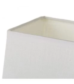 Lampe à Poser Base En Bois Blanchi Et Abat-jour Blanc - Hauteur 33cm -Produits Menagers Boutique lampe a poser base en bois fonce et abat jour beige hauteur 33cm 2