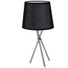 Lampe à Poser Base En Métal Chromé Et Abat-jour Noir -Produits Menagers Boutique lampe a poser base en metal chrome et abat jour noir