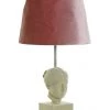 Lampe à Poser Buste En Résine Et Abat-jour Velours Rose - 26x26x48cm -Produits Menagers Boutique lampe a poser buste en resine et abat jour velours rose 26x26x48cm