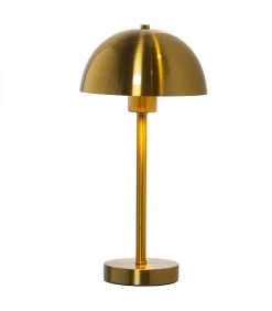 Lampe à Poser Champignon En Métal Doré - 20x20x40cm