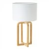 Lampe à Poser Chêne Et Abat-jour Blanc - 30x30x52cm -Produits Menagers Boutique lampe a poser chene et abat jour blanc 30x30x52cm