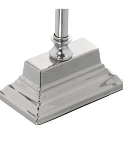 Lampe à Poser Classique Métal Argenté Abat-jour Blanc - 22x14x48cm -Produits Menagers Boutique lampe a poser classique metal argente abat jour blanc 22x14x48cm 3