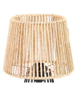 Produits Menagers Boutique -Produits Menagers Boutique lampe a poser conique metal noir et corde 1