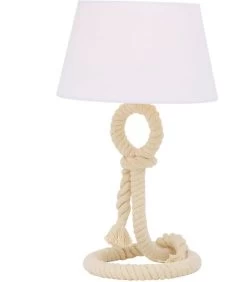Lampe à Poser Corde Déco Bord De Mer - 24x24x40cm