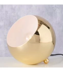 Lampe à Poser En Métal Doré Ronde 15x15x15cm -Produits Menagers Boutique lampe a poser en metal dore ronde 15x15x15cm 1