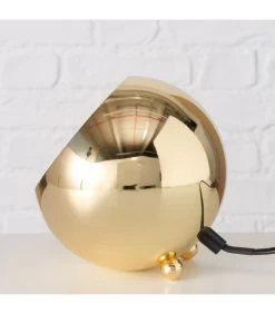 Lampe à Poser En Métal Doré Ronde 15x15x15cm -Produits Menagers Boutique lampe a poser en metal dore ronde 15x15x15cm 4