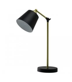 Lampe à Poser En Métal Noir Et Doré