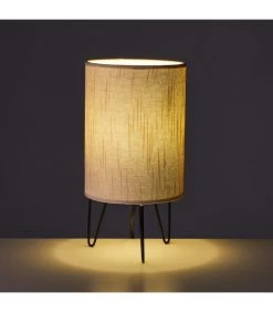 Lampe à Poser Métal Noir Et Abat-jour Blanc - 15x15x29.5cm -Produits Menagers Boutique lampe a poser metal noir et abat jour blanc 15x15x295cm 3