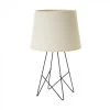Lampe à Poser Métal Noir Et Abat-jour Blanc - 23x23x38.5cm -Produits Menagers Boutique lampe a poser metal noir et abat jour blanc 23x23x385cm